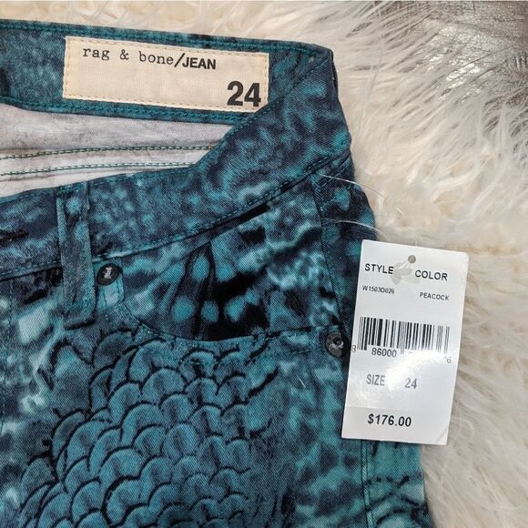 NWT Rag & Bone Peacock Print Legging jeans - Picture 8 of 11